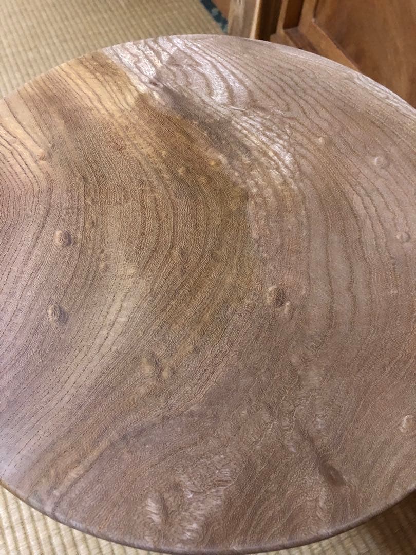 1243 建具屋一筋58年のおじいちゃんの手作りスツール、テーブル☆けやき