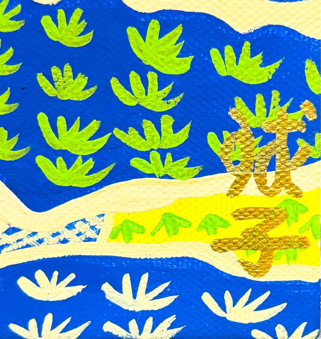 F4号】手描き油彩 片岡球子【富士】赤富士 額縁 未使用額 サイン 落款