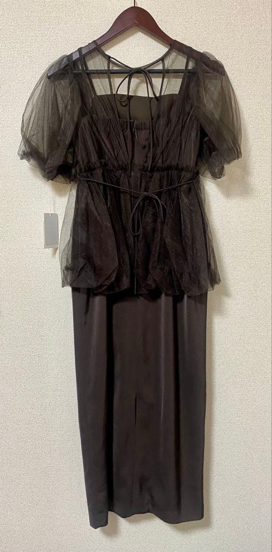 新品　Dorry Doll バルーンチュールレイヤードドレス　ブラウン　M