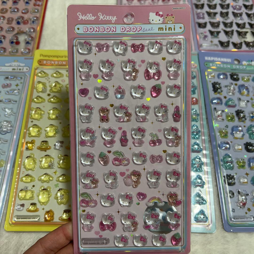 サンリオ・ボンボンドロップシールセット ミニ 8枚　値下げ可能