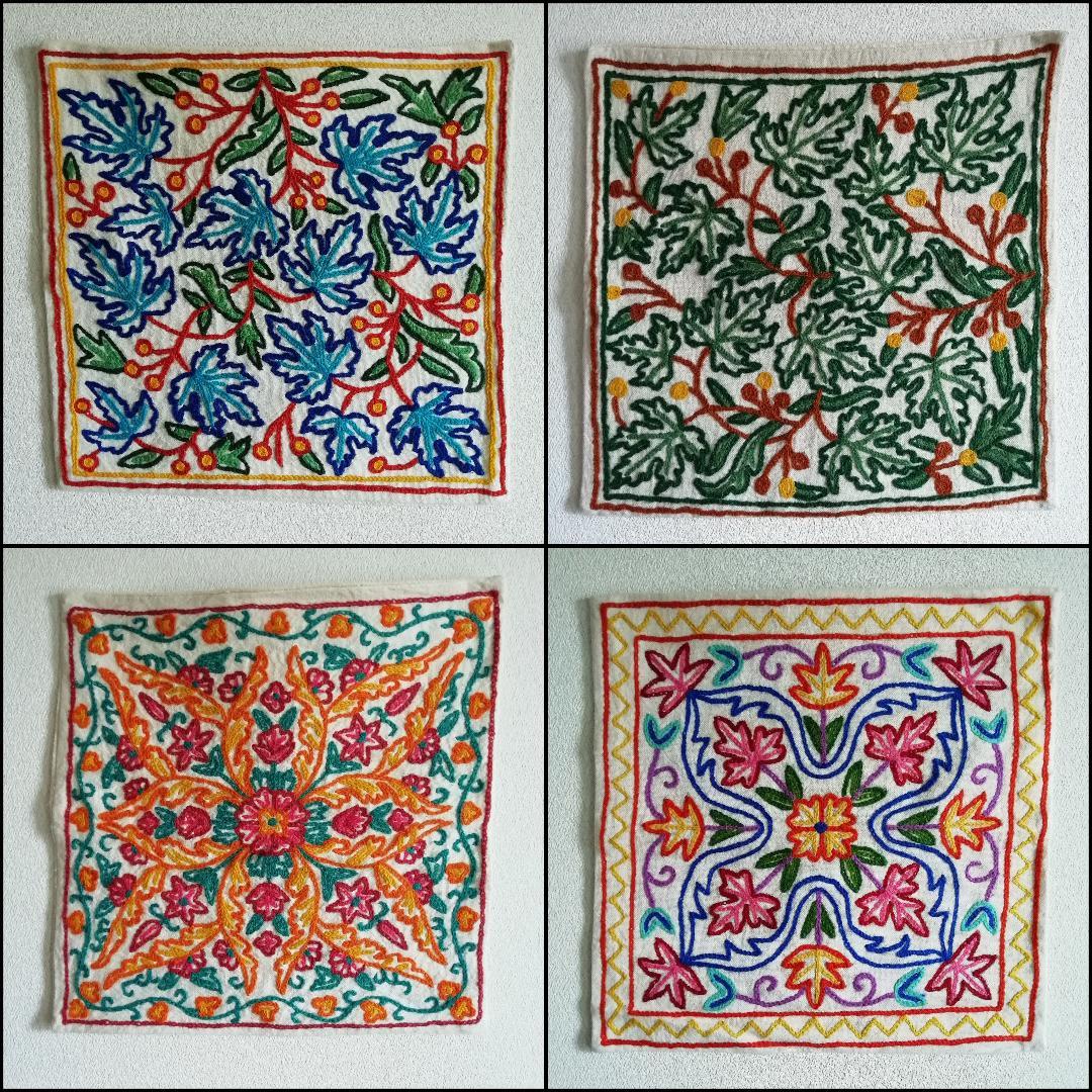 【雑貨屋・仕入れ】花柄クッションカバー（刺繍・ハンドメイド）