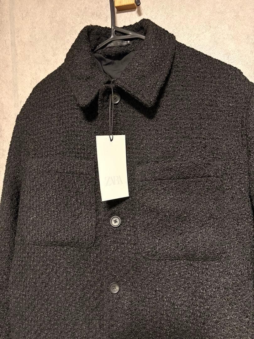 ZARA ザラ ポケット付きテクスチャードシャツジャケット S