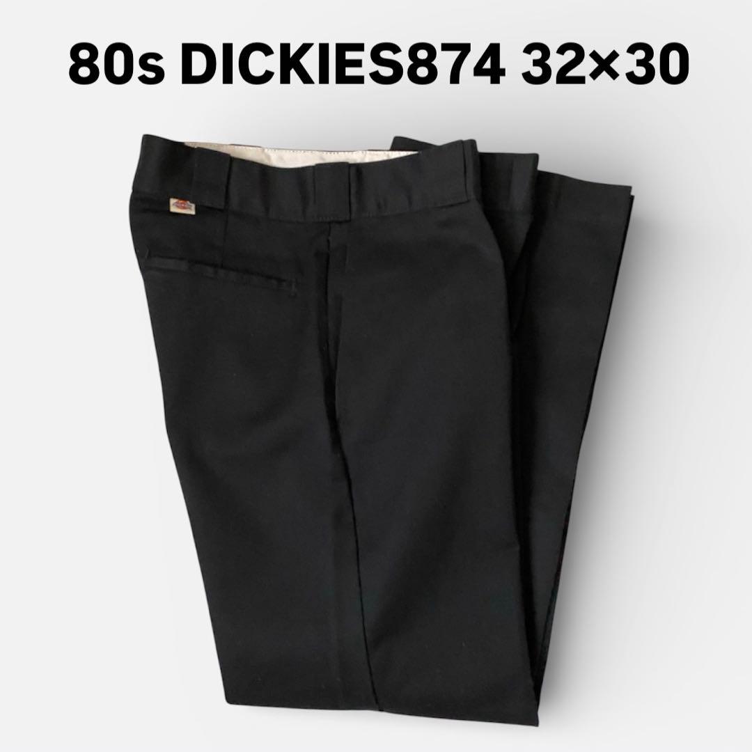 80s dickies874 ディッキーズ874 チビタグ 32×30 ブラック - メルカリ