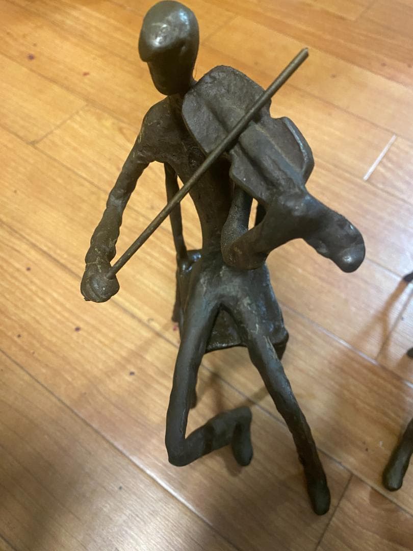 弦楽四重奏 ブロンズオブジェ 金属 彫刻 置物 音楽家 モダン アート