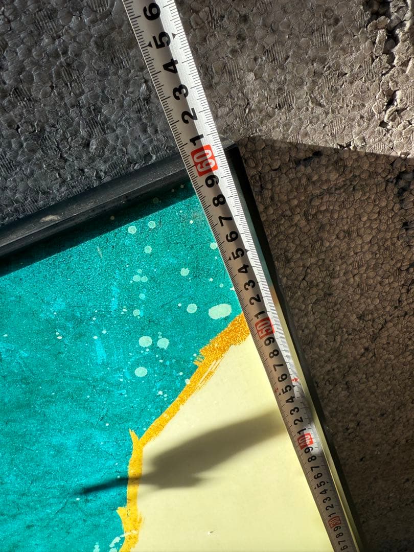 青と金の抽象画 アクリル・ガッシュ3枚セット