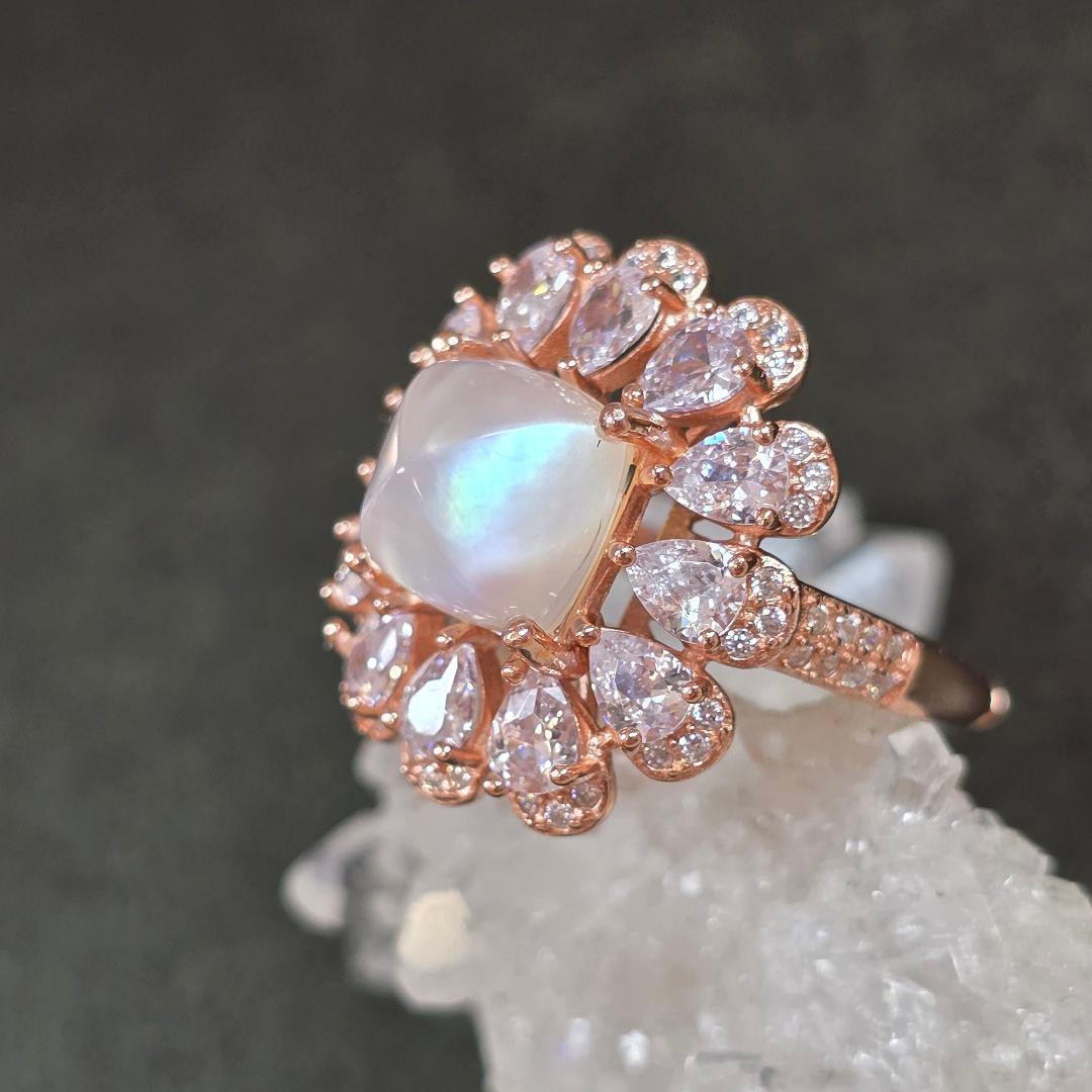 天然水晶xマザーオブパール　リング　天然水晶　マザーオブパール　指輪