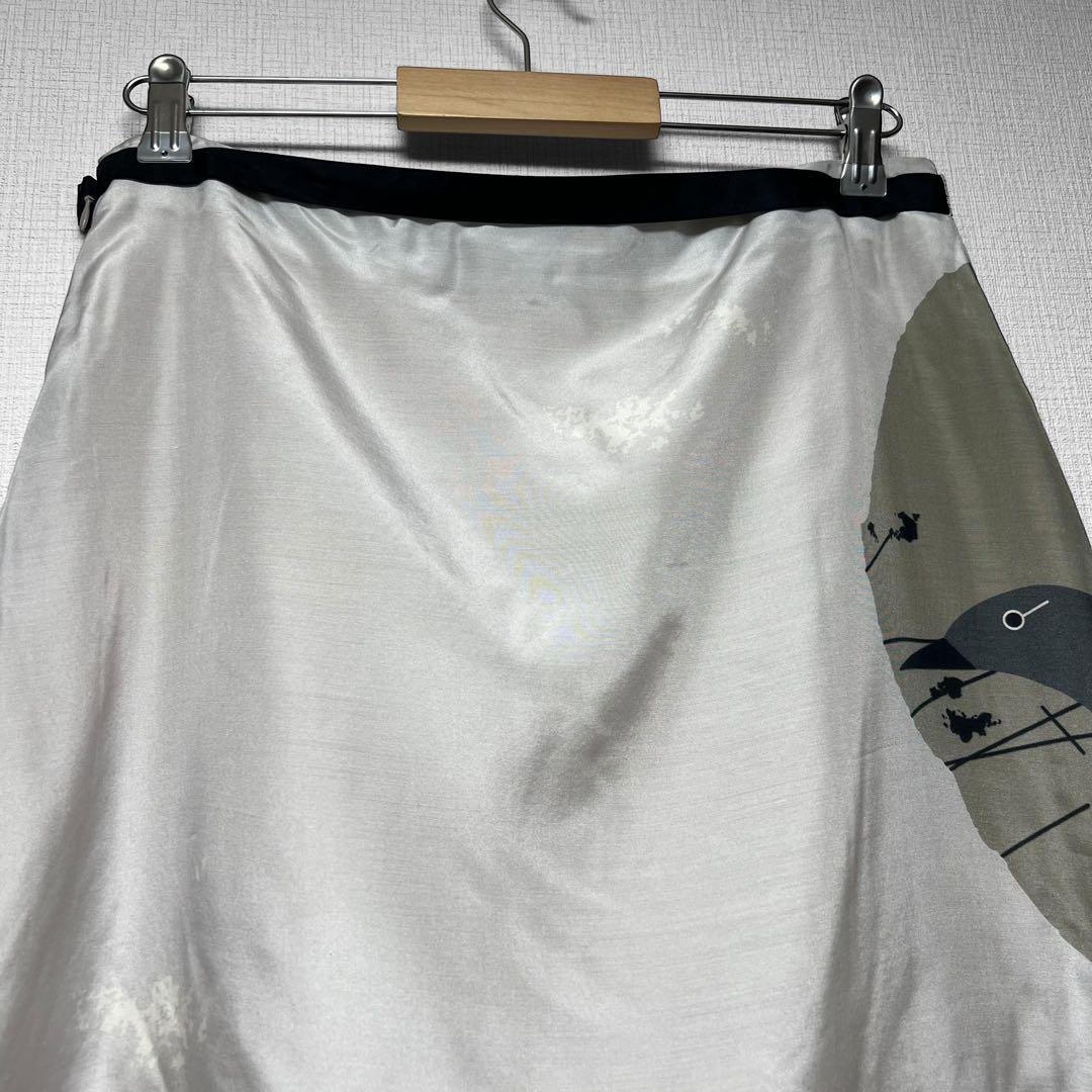 CELINE セリーヌ ペンギン柄 金具デザイン シルクスカート 総柄 40