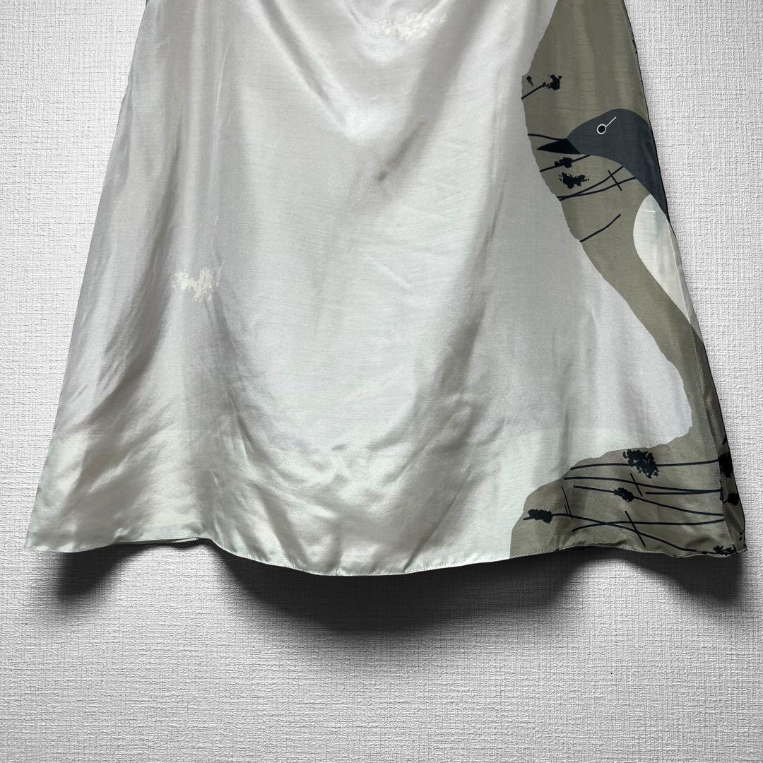 CELINE セリーヌ ペンギン柄 金具デザイン シルクスカート 総柄 40