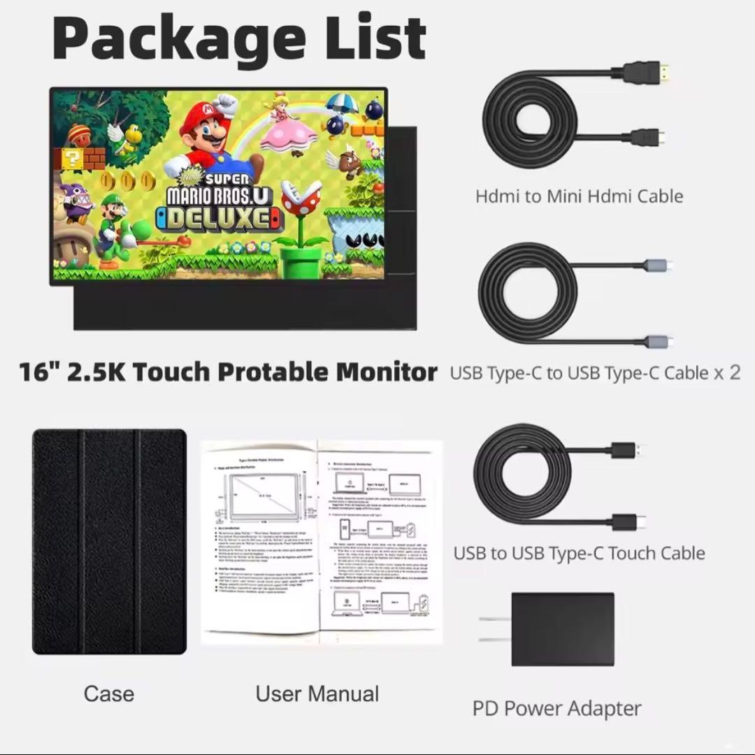 モバイルモニター 15.6インチ タッチパネル 120Hz 2.5k