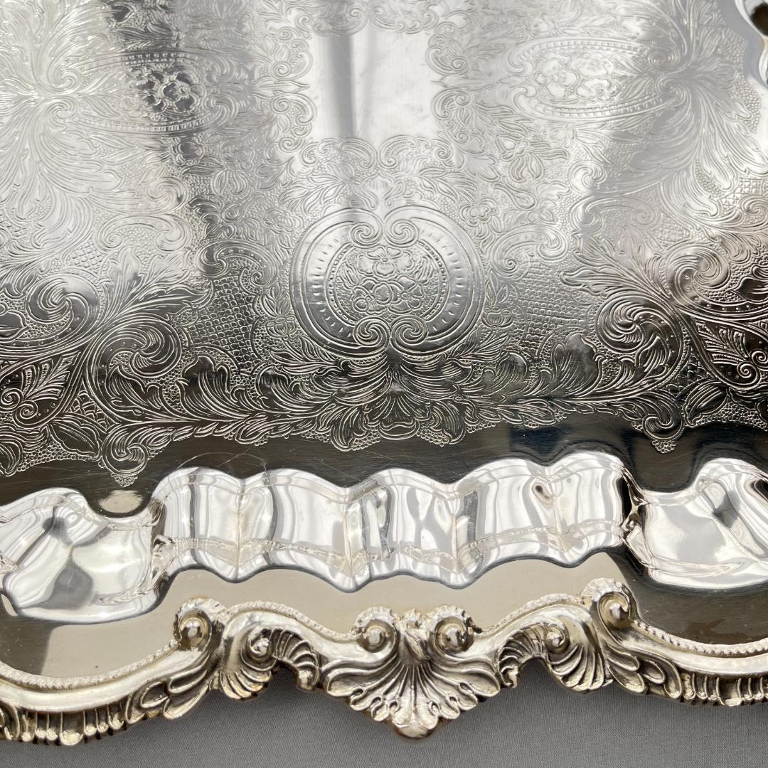 【Wallace】 チッペンデールのギャラリートレー スクエア 42cm