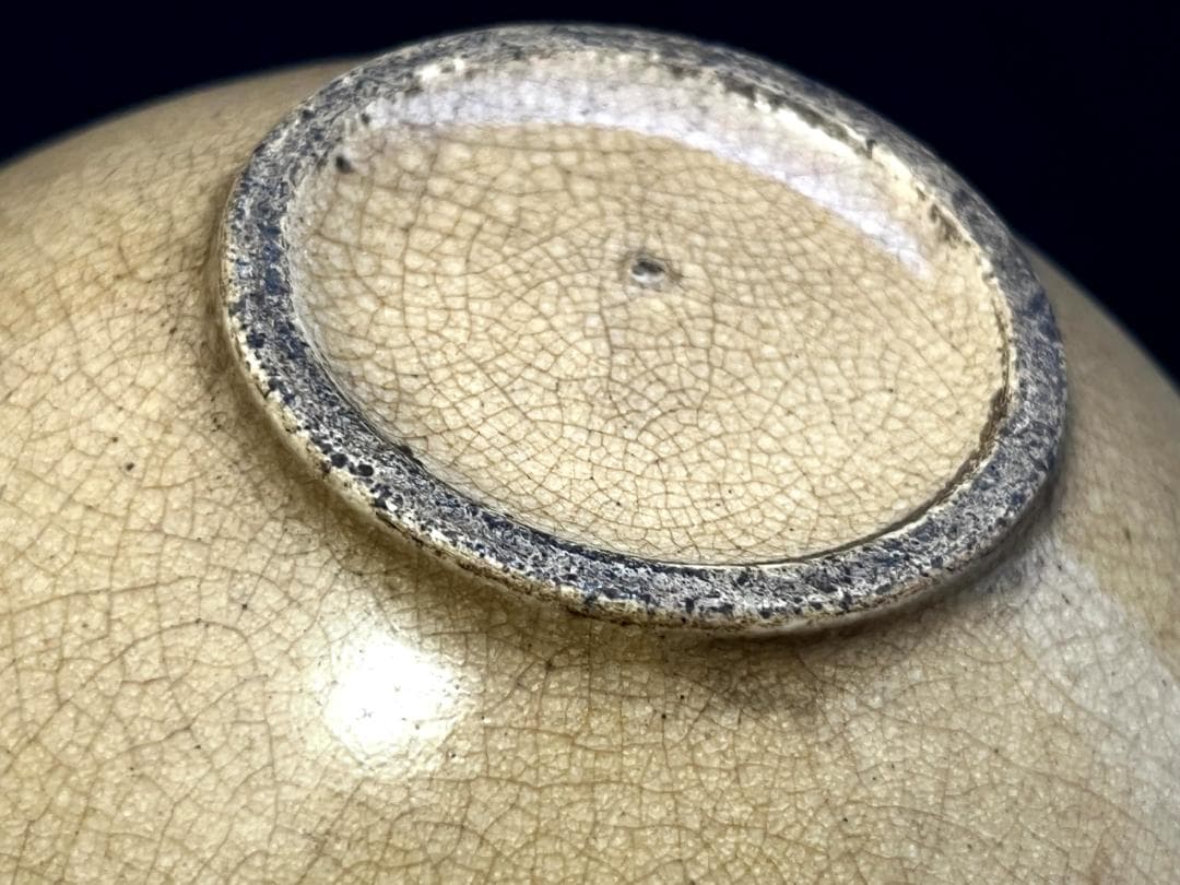 茶碗□お茶の先生所蔵品 平茶碗 李朝茶碗 白磁粉引 雨漏り手 時代物