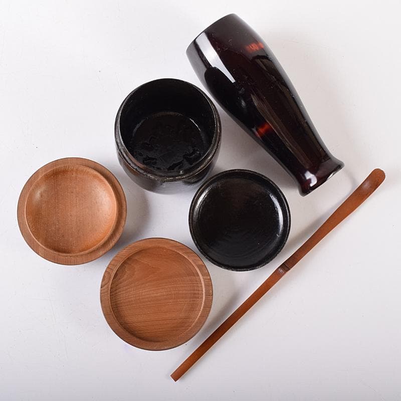 茶道具 利休茶箱 浅見与し三作 茶碗 織部焼 振出など 八点 一式 VR7984