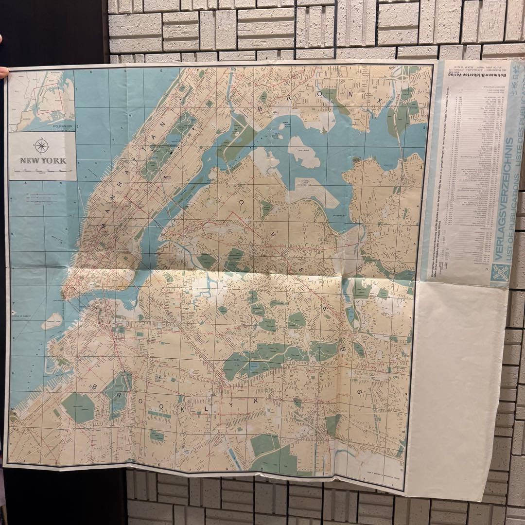 貴重！】1963年 ニューヨーク 古地図 Bollmann 美術品・アンティーク