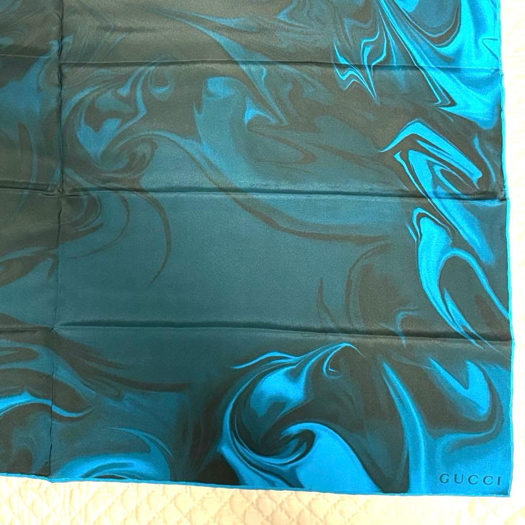 【未使用】 GUCCI グッチ バンダナ スカーフ マーブル模様