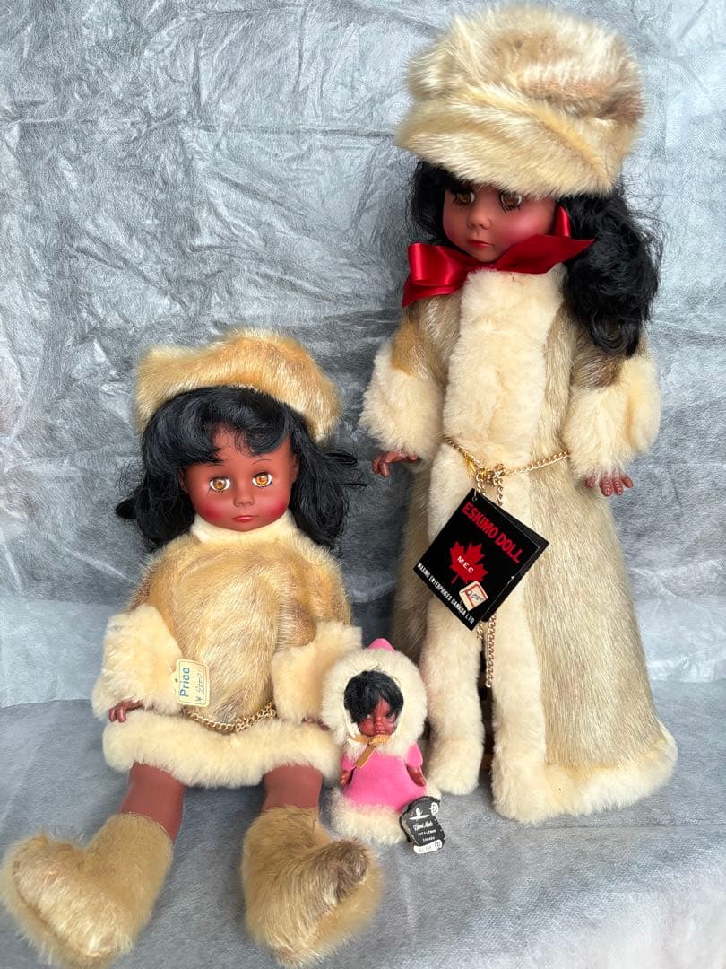 エスキモードール ヴィンテージ 毛皮 カナダ スリープアイ