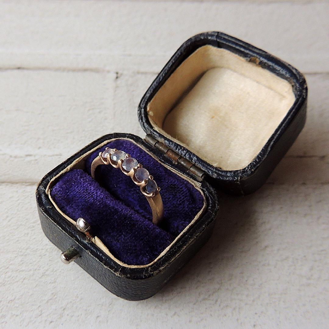 アンティーク】ジュエリーケース 鮮やかパープル ベルベット リング用