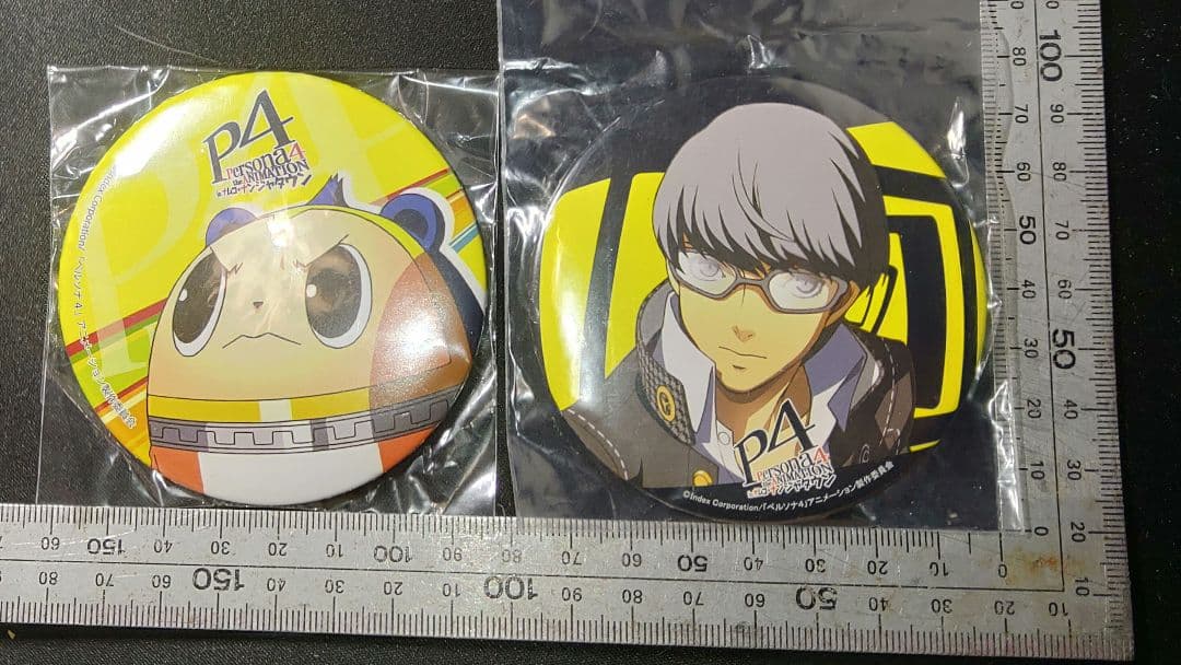 ペルソナ4 ナンジャタウン 特大缶バッジ 鳴上悠-リカちゃんストラップ