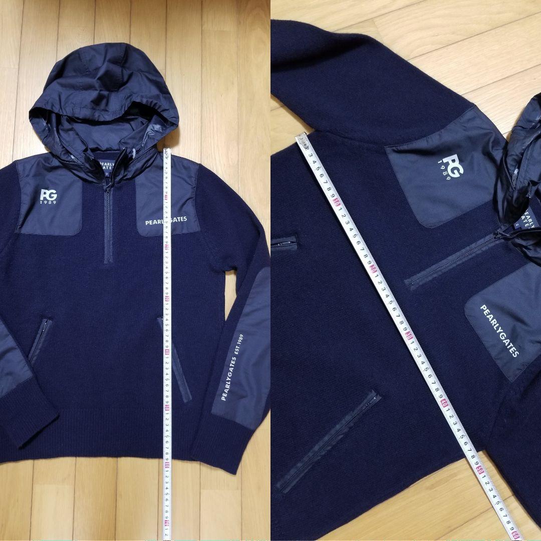 PEARLYGATESパーリーゲイツニットセーター　フード収納カシミヤ混サイズ2