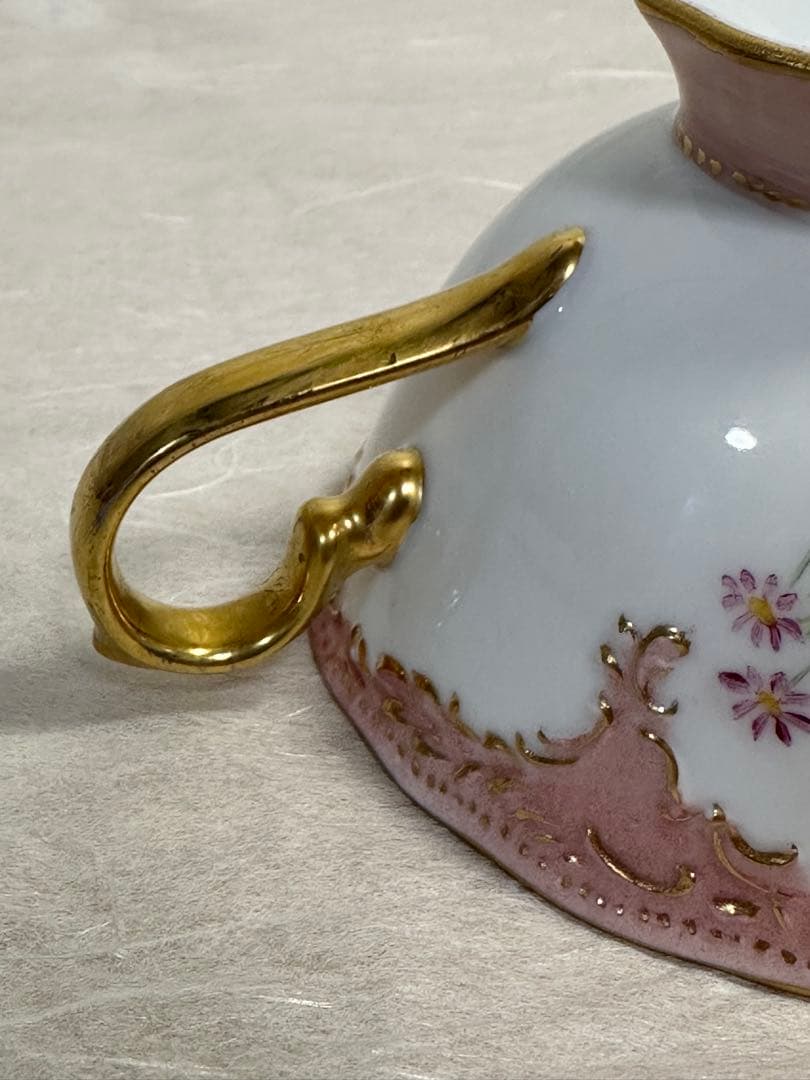 アンティーク ドレスデン ティーカップ＆ソーサー ヴィンテージ 一点物