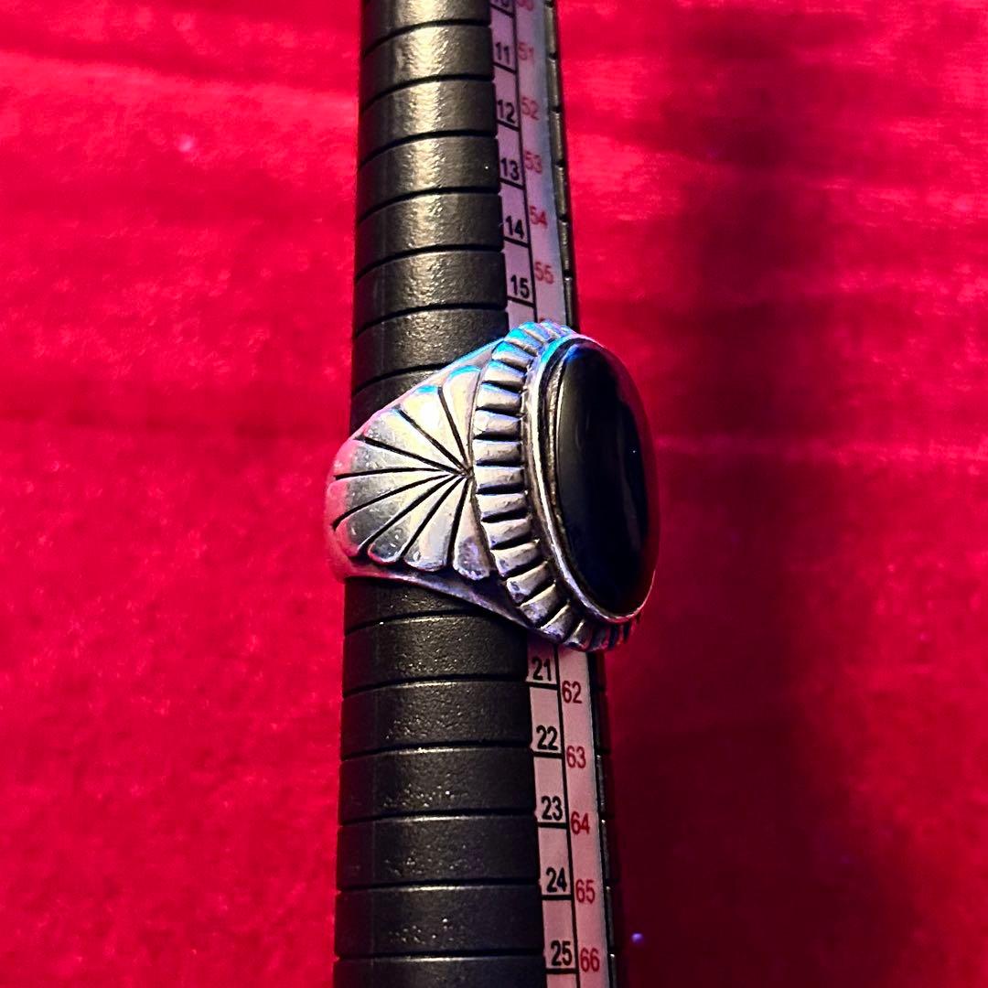 K*a様 ビンテージインディアンジュエリー　ナバホリングオニキス シルバーリング