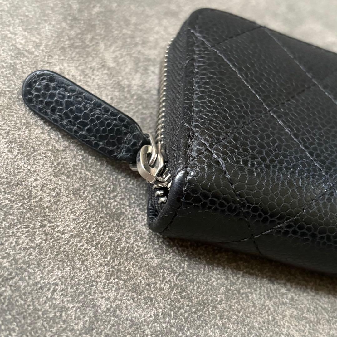CHANEL コンパクト ウォレット キャビアスキン マトラッセ