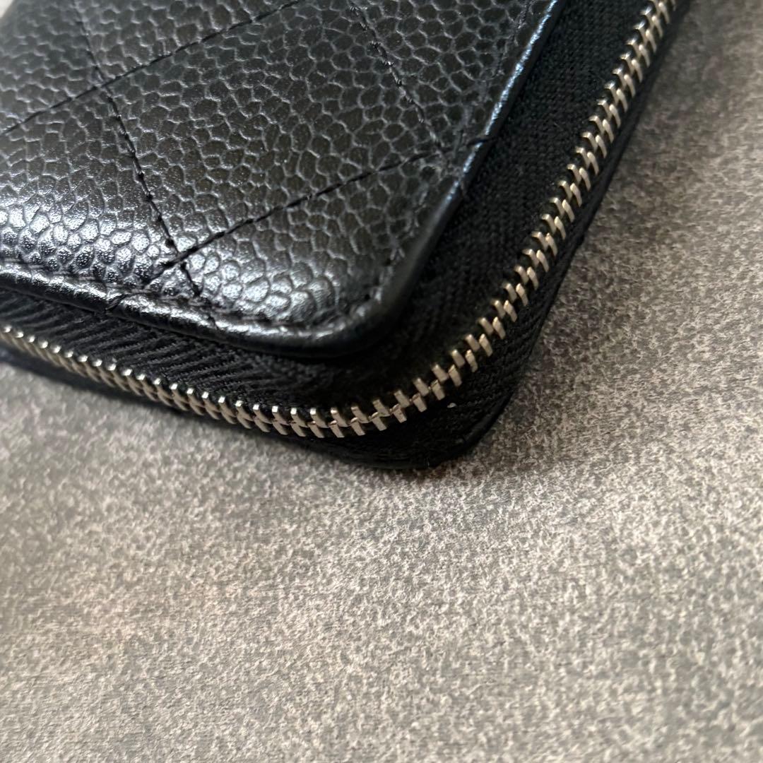 CHANEL コンパクト ウォレット キャビアスキン マトラッセ