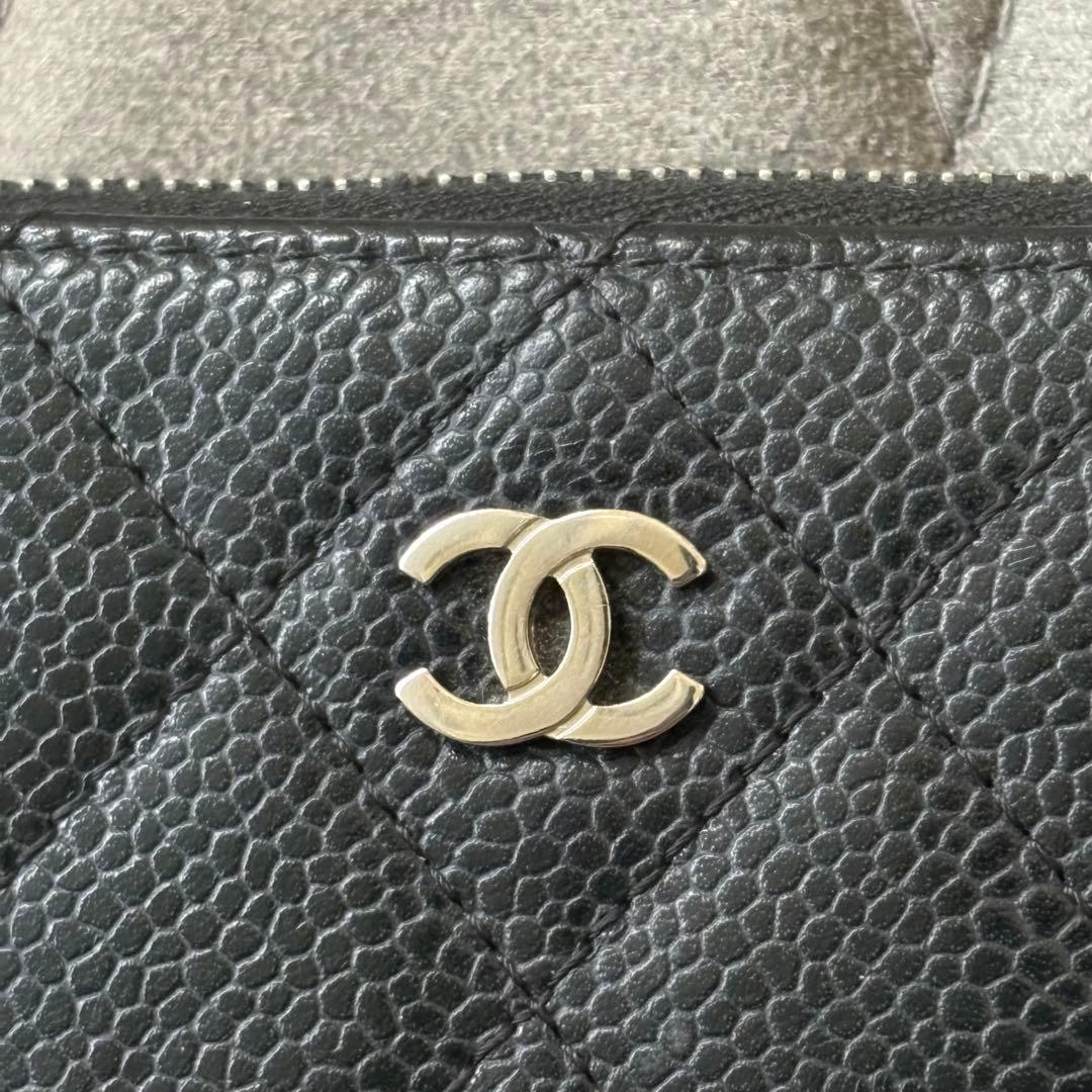CHANEL コンパクト ウォレット キャビアスキン マトラッセ