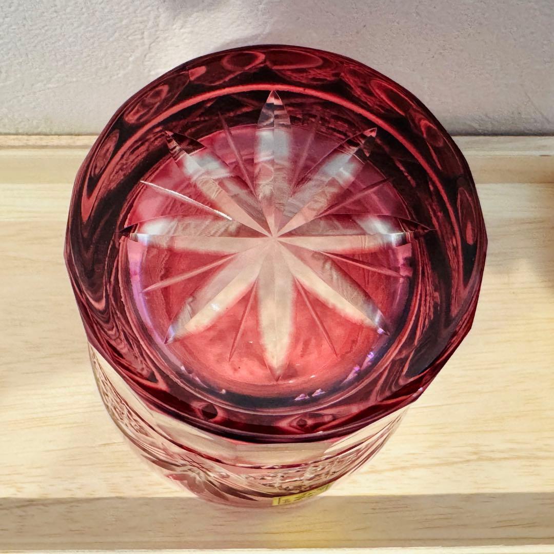 定価33, 江戸切子 田島硝子 八角籠目 菊底 オールド ペアグラス