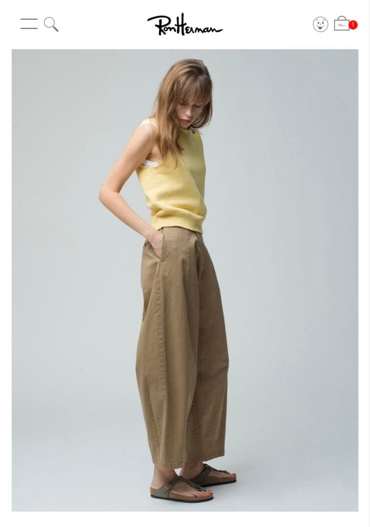 RHCコットン ワイドパンツ ハイウエスト