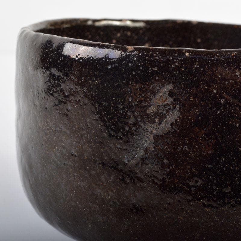 茶道具　楽吉左衛門　了入造　黒楽茶碗　堀内宗完極め箱　M　R4593