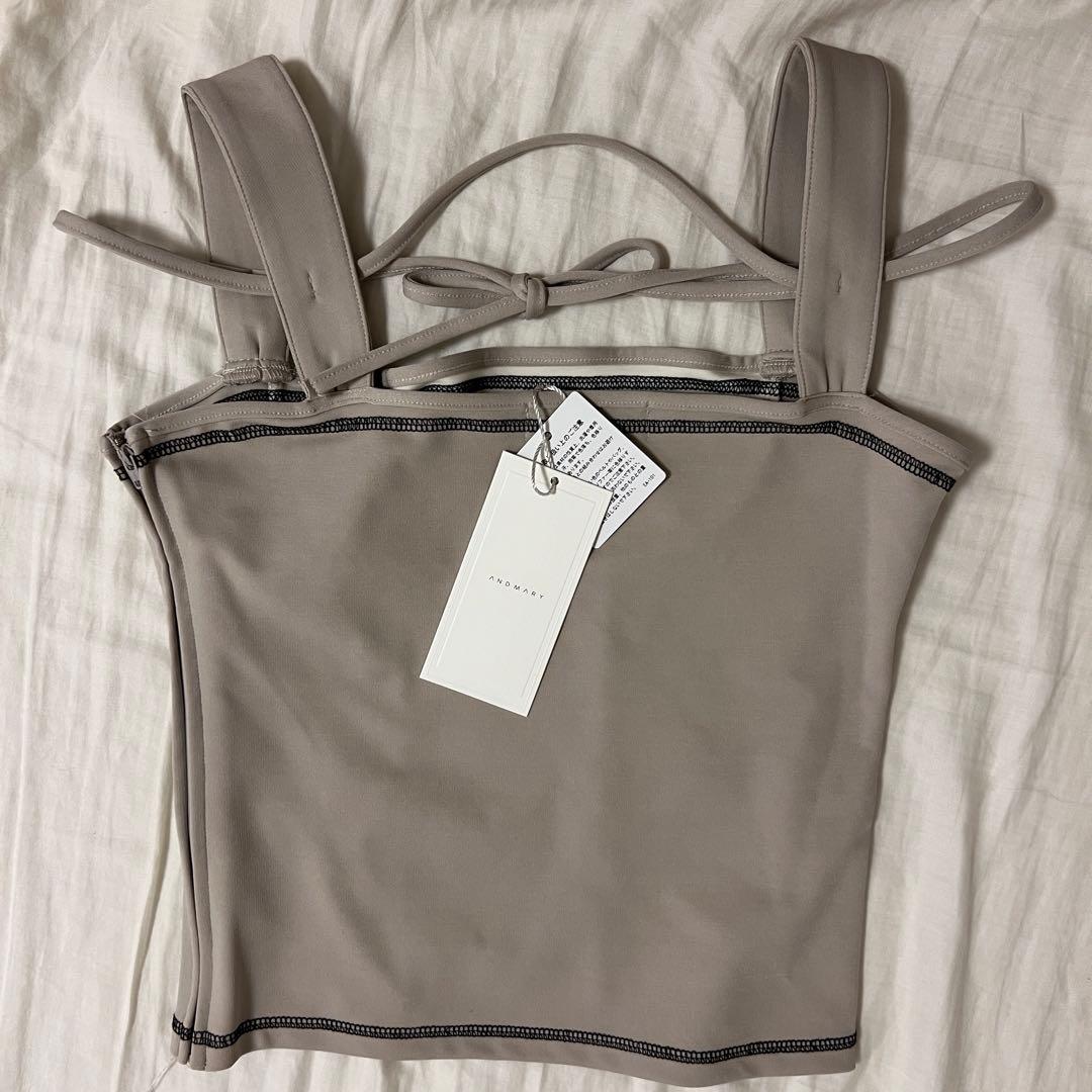 andmary Luca stitch tops ベージュ