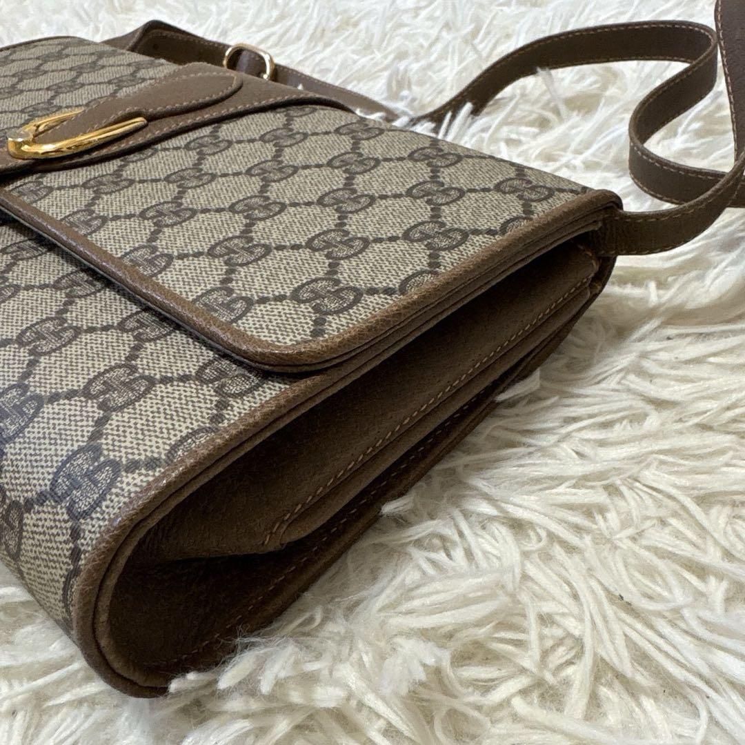 希少 レア オールドグッチ GG 総柄 レザー ショルダーバッグ ポシェット