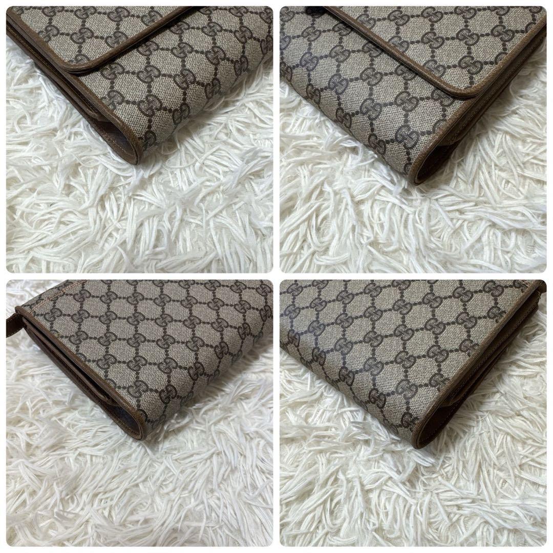 希少 レア オールドグッチ GG 総柄 レザー ショルダーバッグ ポシェット