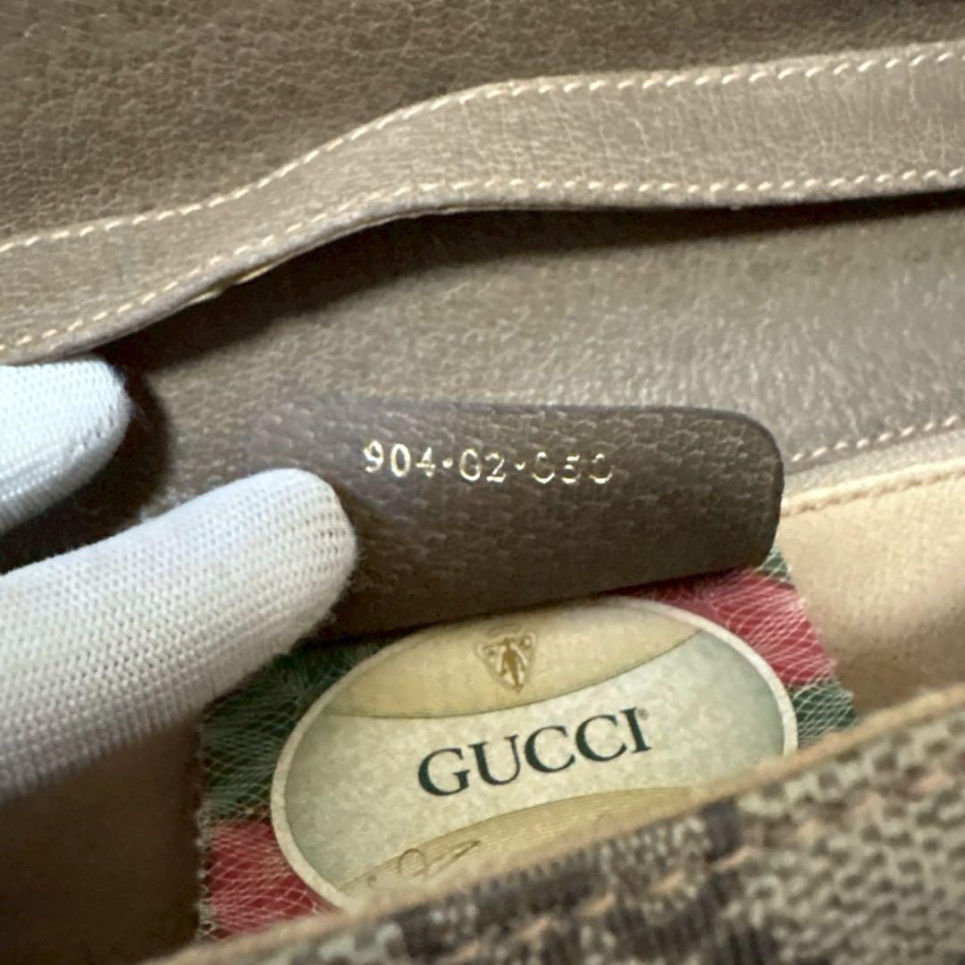 希少 レア オールドグッチ GG 総柄 レザー ショルダーバッグ ポシェット