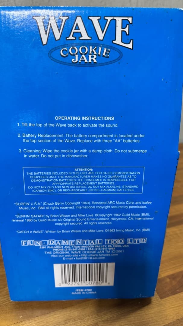 希少 当時物!! WAVE COOKIE JAR サーフィンソング付き