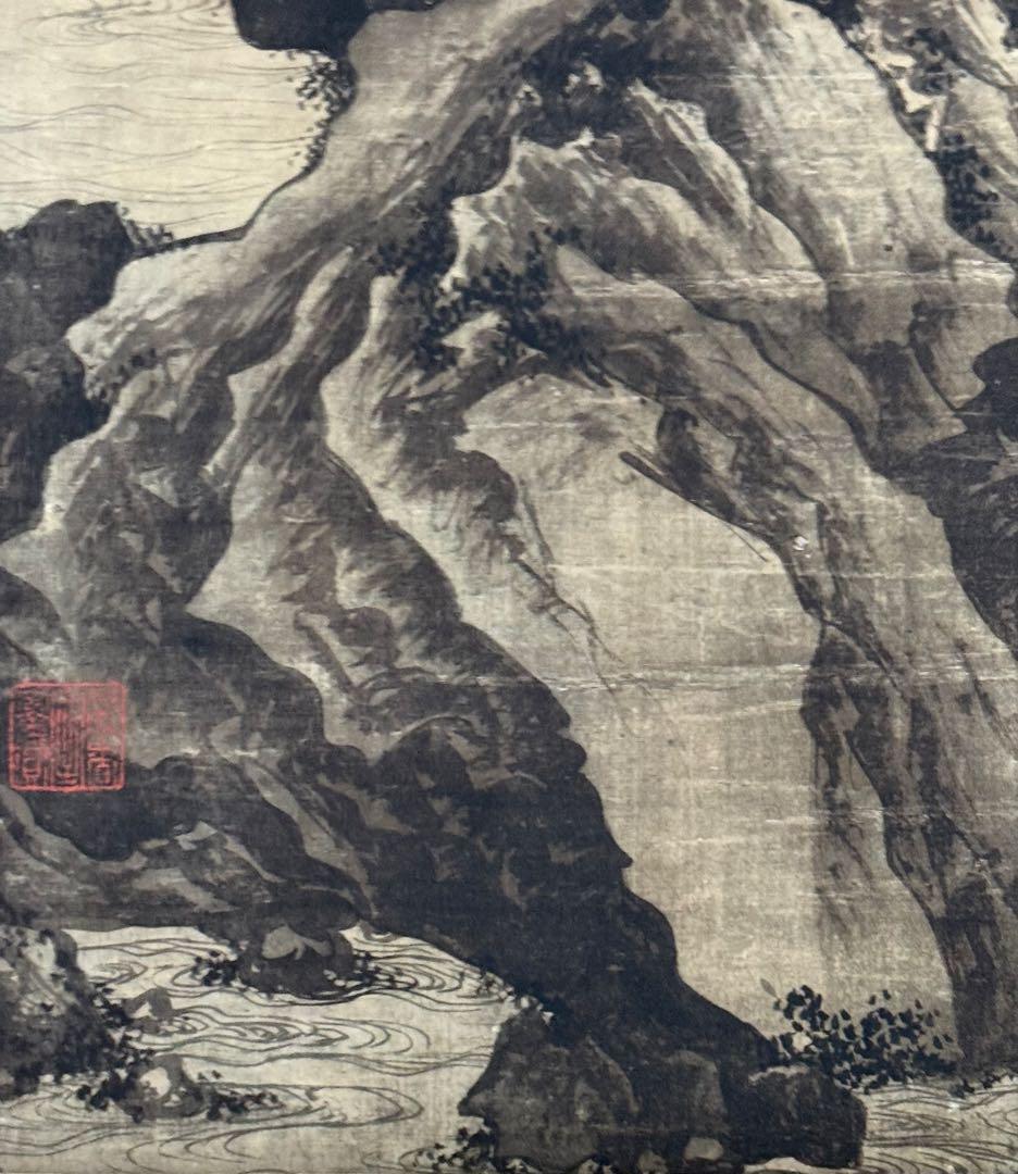 中国 明時代 唐寅 歩渓圖 絹本 原色複製 ◇検故宮博物館◇ 一