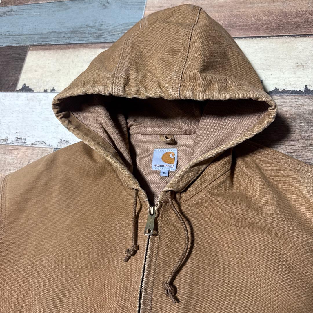 美品Carhartt カーハートXLダックジャケットフード付きブラウン