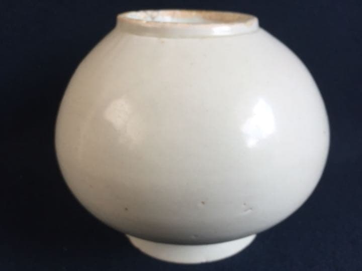 李朝 分院窯 白磁丸壷 本物保証 骨董