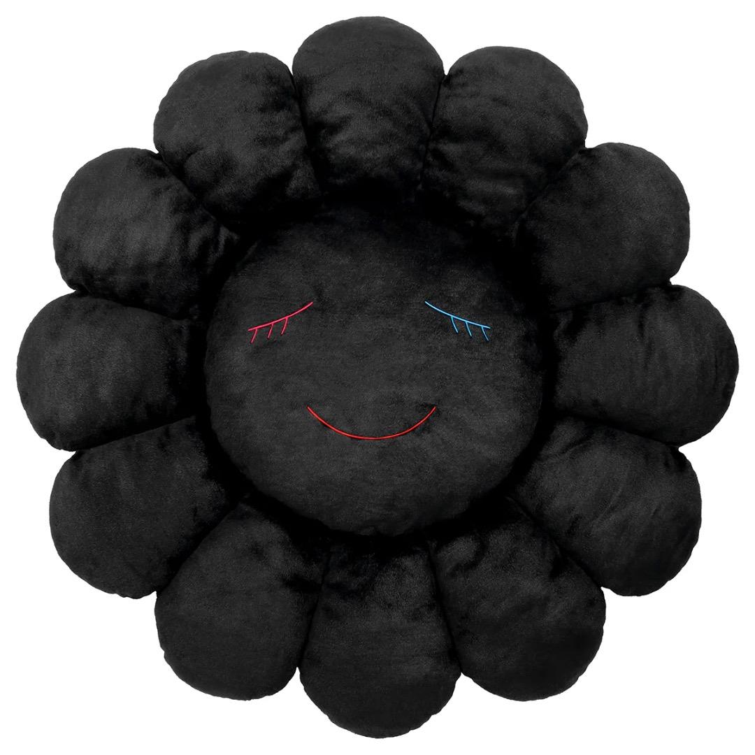 年始セール❗️カイカイキキ『村上隆』お花クッション / ブラックx青 (60cm)