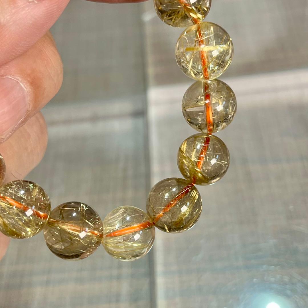 無着色の針　ゴールドルチルブレスレット　ルチルクォーツ　9-13