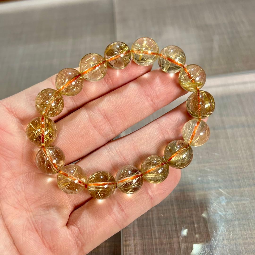 無着色の針　ゴールドルチルブレスレット　ルチルクォーツ　9-13