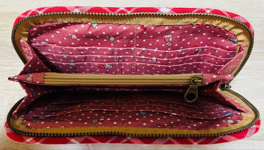 ★新作・最終出品★スーちゃん＆ビリーくん★レッド系＊ハンドメイド＊長財布＊