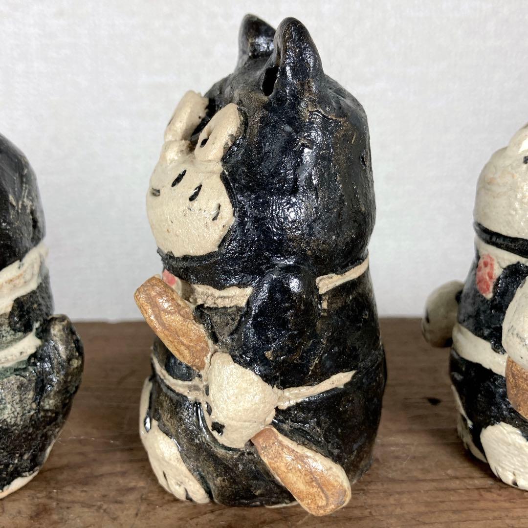 3セット のらくろ 置物 水滴 陶芸 陶器 焼き物 レトロ アンティーク アニメ