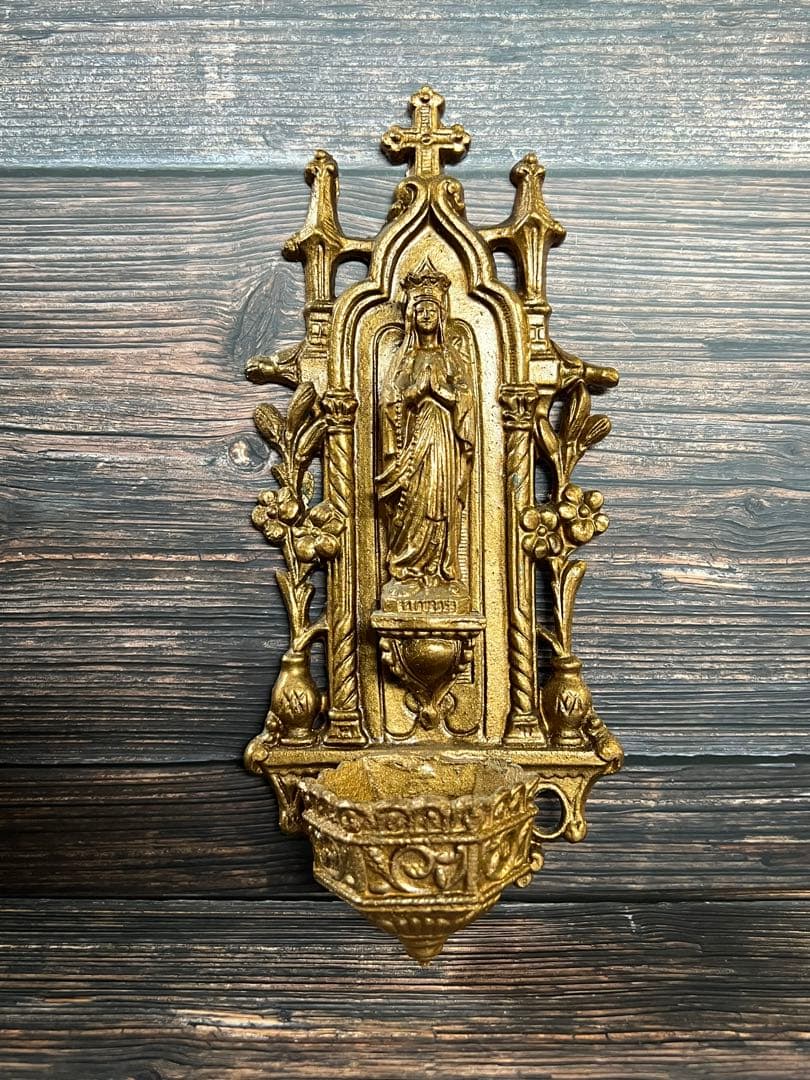 フランス アンティーク 聖水盤 聖母マリア イエスキリスト