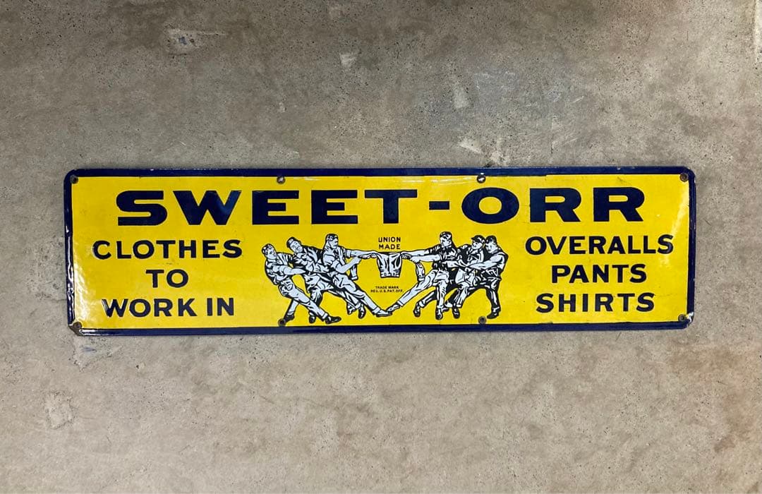 40s SWEET-ORR スウィートオール 看板 ホーロー ビンテージ サイン