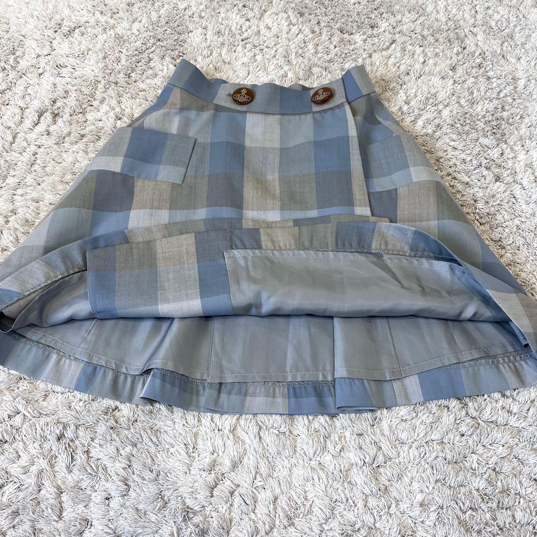 ヴィヴィアンウエストウッドレッドレーベル オーブボタン チェック柄 巻きスカート