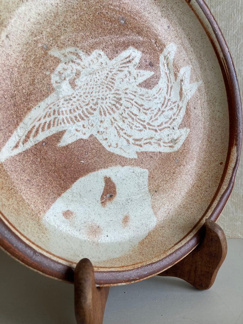 ◾️鳳凰図 陶皿 25cm江戸中期様式 あてがみ技法｜吉祥寺・三鷹