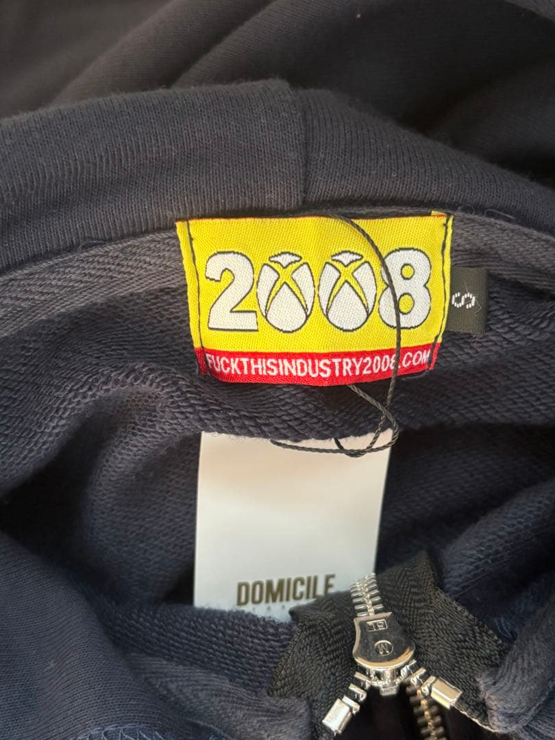 2008FUCKTHISINDUSTRYジップパーカ 刺繍DOMICILEネイビ