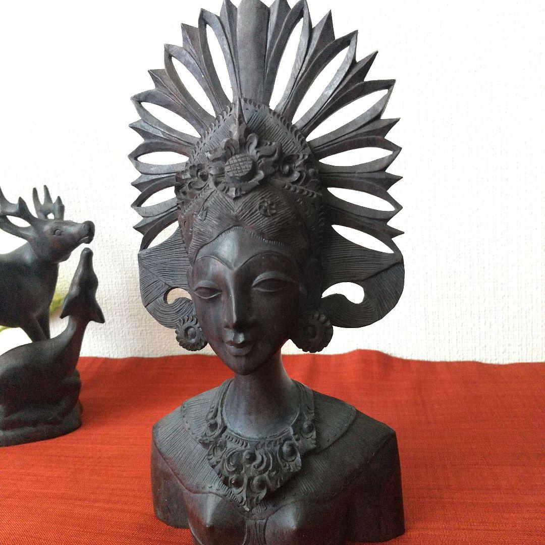 インドネシア バリ島 お土産 木彫り黒檀 工芸品 レトロ - メルカリ