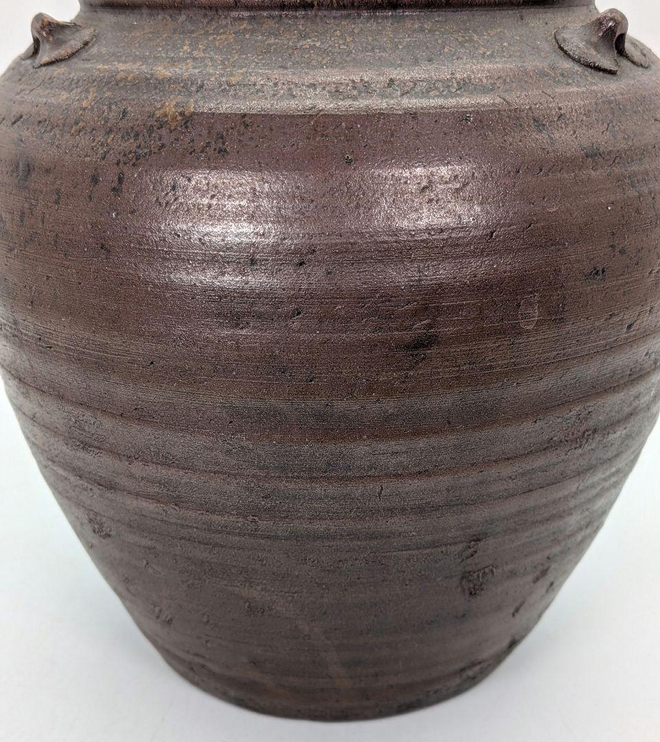 明治～昭和初期 備前焼 三耳壺 三耳壷 花瓶 花入 花器 フラワーベース